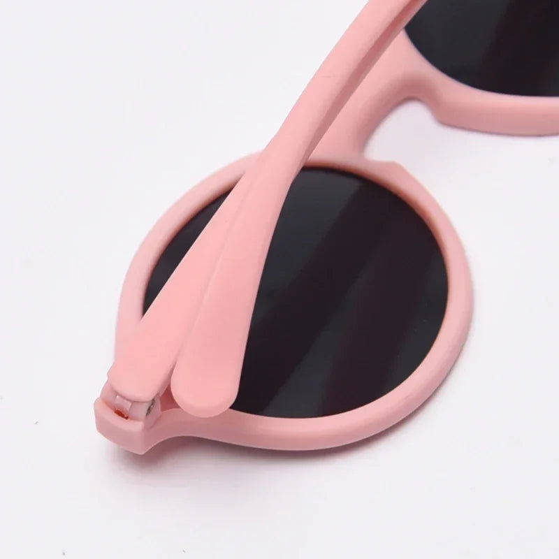 0-4 Years Baby Silical Gel Glasses UV400 Protection TPEE Polarized Strap Baby Girl Flexible Sunglasses with Free Silicone Rope - LOCKDEALZ