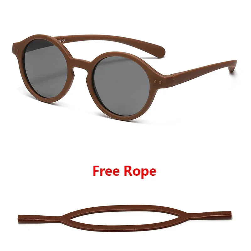 0-4 Years Baby Silical Gel Glasses UV400 Protection TPEE Polarized Strap Baby Girl Flexible Sunglasses with Free Silicone Rope - LOCKDEALZ