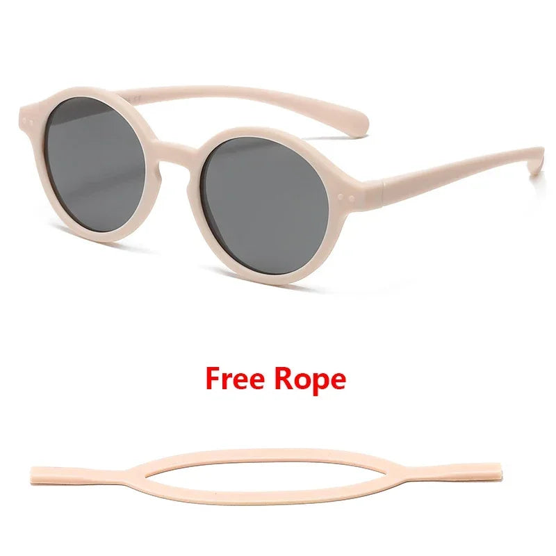 0-4 Years Baby Silical Gel Glasses UV400 Protection TPEE Polarized Strap Baby Girl Flexible Sunglasses with Free Silicone Rope - LOCKDEALZ