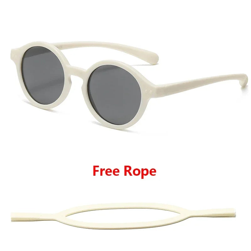 0-4 Years Baby Silical Gel Glasses UV400 Protection TPEE Polarized Strap Baby Girl Flexible Sunglasses with Free Silicone Rope - LOCKDEALZ