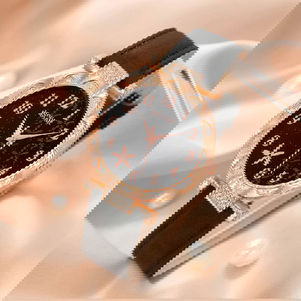 10pcs Women's Watch Set Fashion Casual Round WOMEN'S Quartz Watch Fashion Hairpin Earrings Necklace Ring Watch Set - LOCKDEALZ