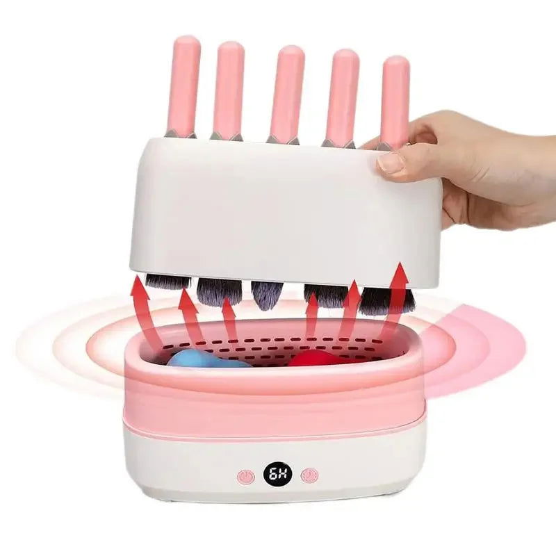 12 Holes Makeup Brushes Dryer Electric Cosmetic Brush Drying Machine Automatic Cosmetic Puff Makeup Tools Cleaner and Dryer Tool - LOCKDEALZ