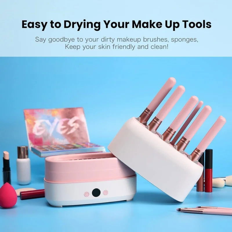 12 Holes Makeup Brushes Dryer Electric Cosmetic Brush Drying Machine Automatic Cosmetic Puff Makeup Tools Cleaner and Dryer Tool - LOCKDEALZ