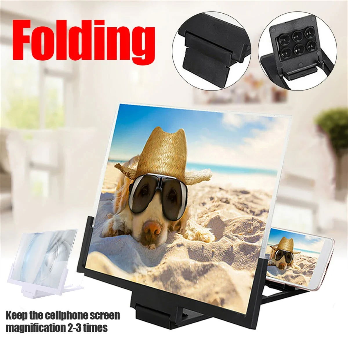 14 Inch Mobile Phone Screen Amplifier 3D Magnifying Glass Stand Magnifier HD Video Amplifier Phone Stand Enlarged Screen Bracket - LOCKDEALZ