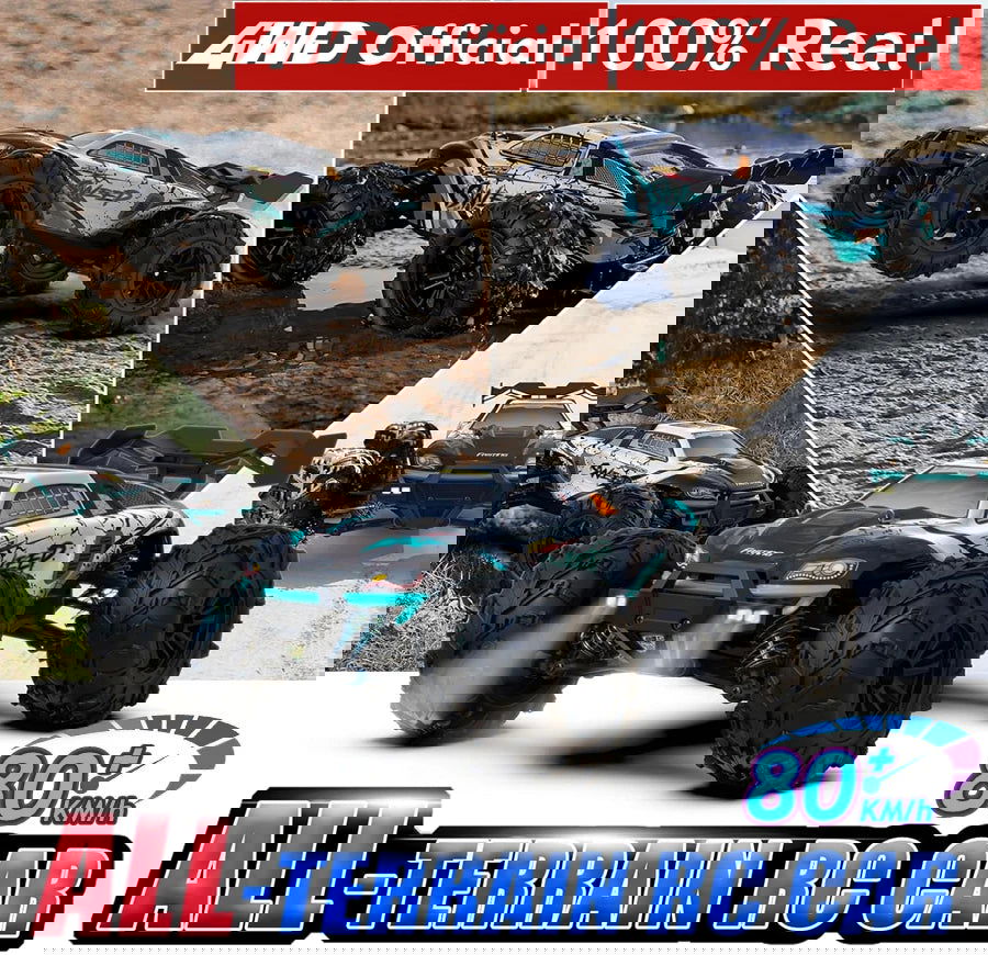 1:16 80km/h Brushless RC Drift Car With LED Lights 4WD Electric High Speed Racing Remote Control Monster Truck for Kids Adults - LOCKDEALZ