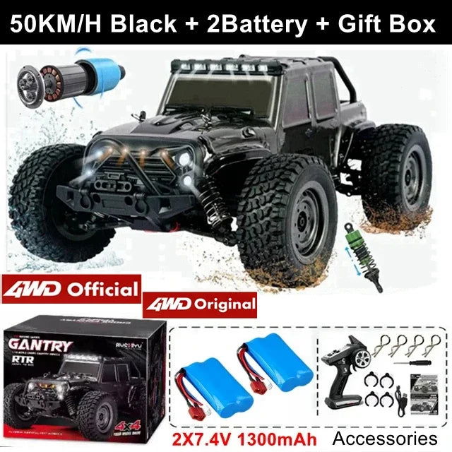 1:16 80km/h Brushless RC Drift Car With LED Lights 4WD Electric High Speed Racing Remote Control Monster Truck for Kids Adults - LOCKDEALZ