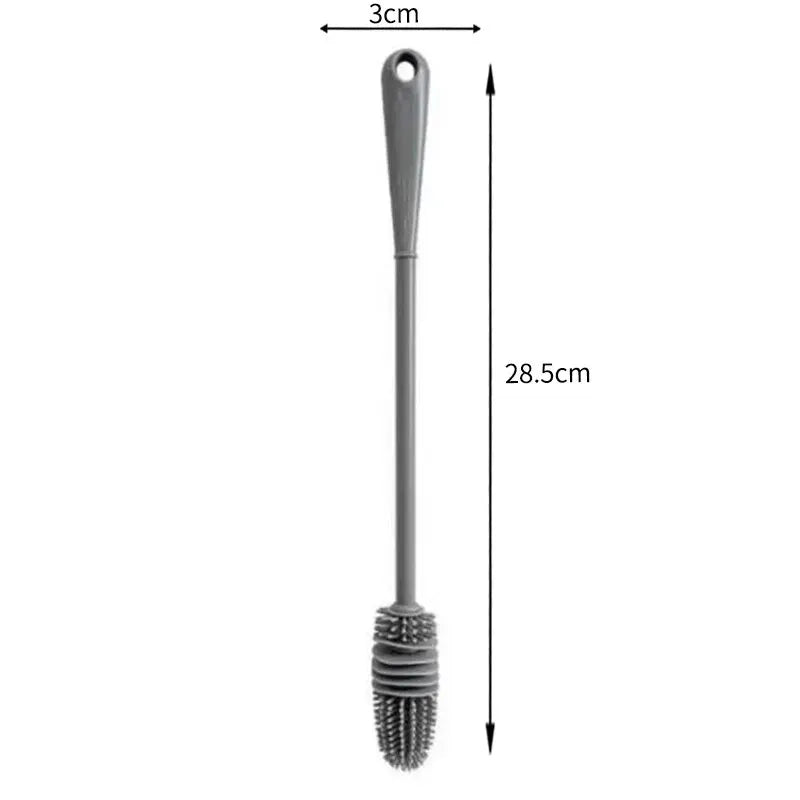 1 Silicone Milk Bottle Brush Cup Cleaner Glass Cleaner Kitchen Long Handled Beverage Bottle Glass Cup Cleaning Brush - LOCKDEALZ