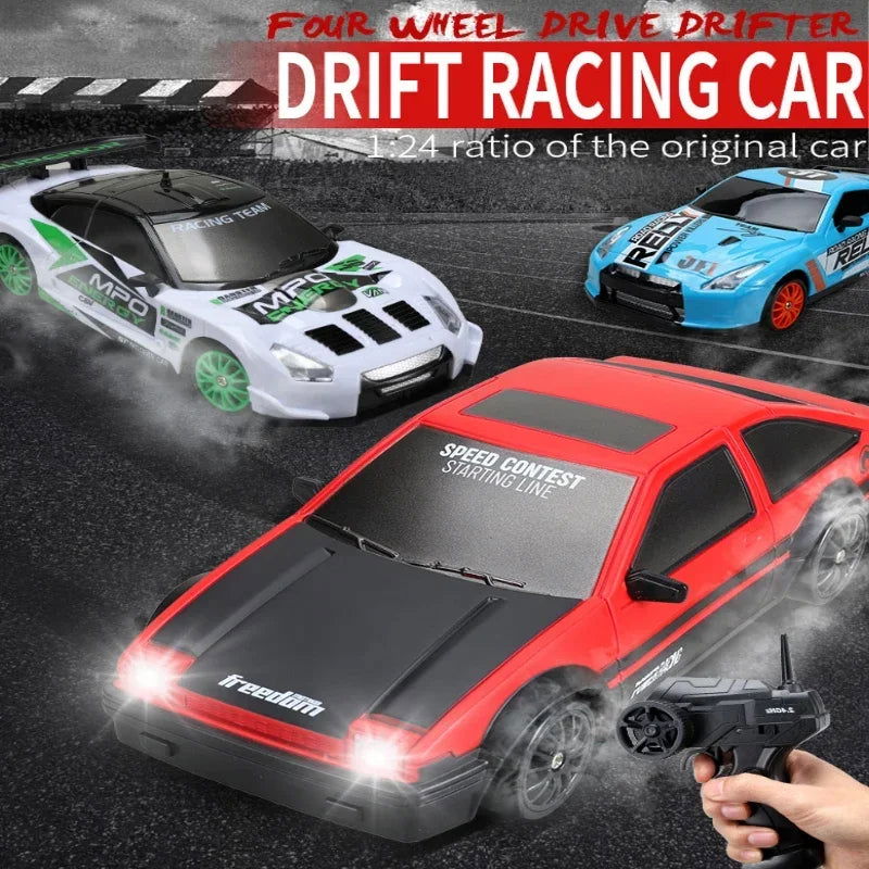 2.4G High speed Drift Rc Car 4WD Toy Remote Control AE86 Model GTR Vehicle Car RC Racing Cars Toy for Children Christmas Gifts - LOCKDEALZ
