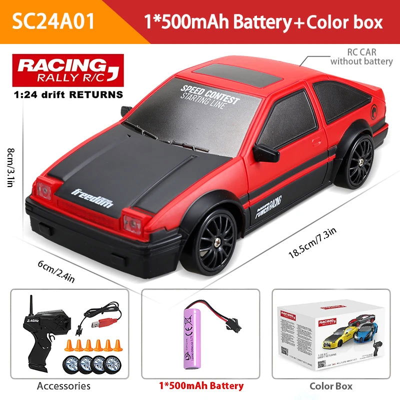 2.4G High speed Drift Rc Car 4WD Toy Remote Control AE86 Model GTR Vehicle Car RC Racing Cars Toy for Children Christmas Gifts - LOCKDEALZ