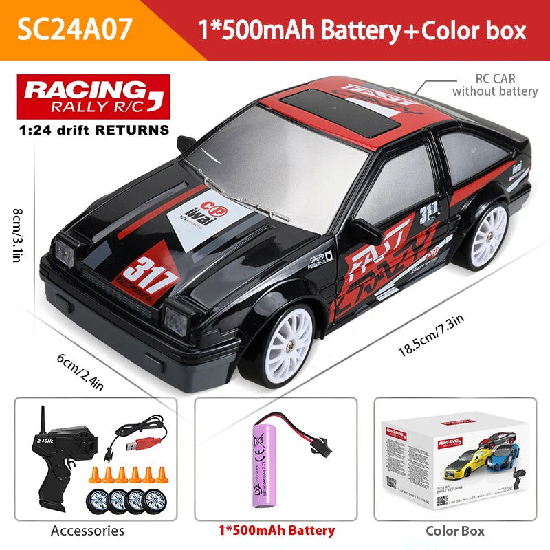 2.4G High speed Drift Rc Car 4WD Toy Remote Control AE86 Model GTR Vehicle Car RC Racing Cars Toy for Children Christmas Gifts - LOCKDEALZ
