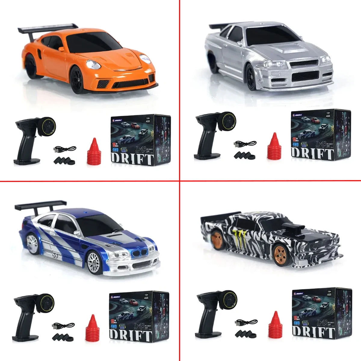 2.4G RC Drift Car 1/43 4WD Remote Control Car High Speed Four Wheel Drive Radio Controlled Mini Racing Car Model Boy Toy Gift - LOCKDEALZ