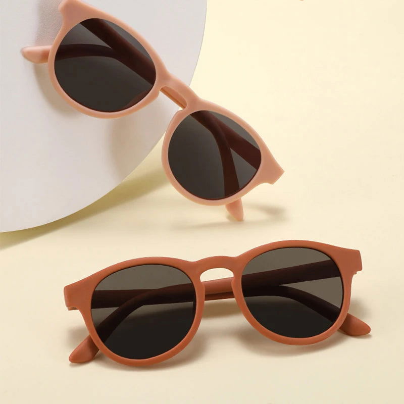 2023 Fashion Kid's First Sunglasses Round Flexible UV400 Polarized Girls Boys Silicone Sun Glasses for Ages 3-12 Years Children - LOCKDEALZ