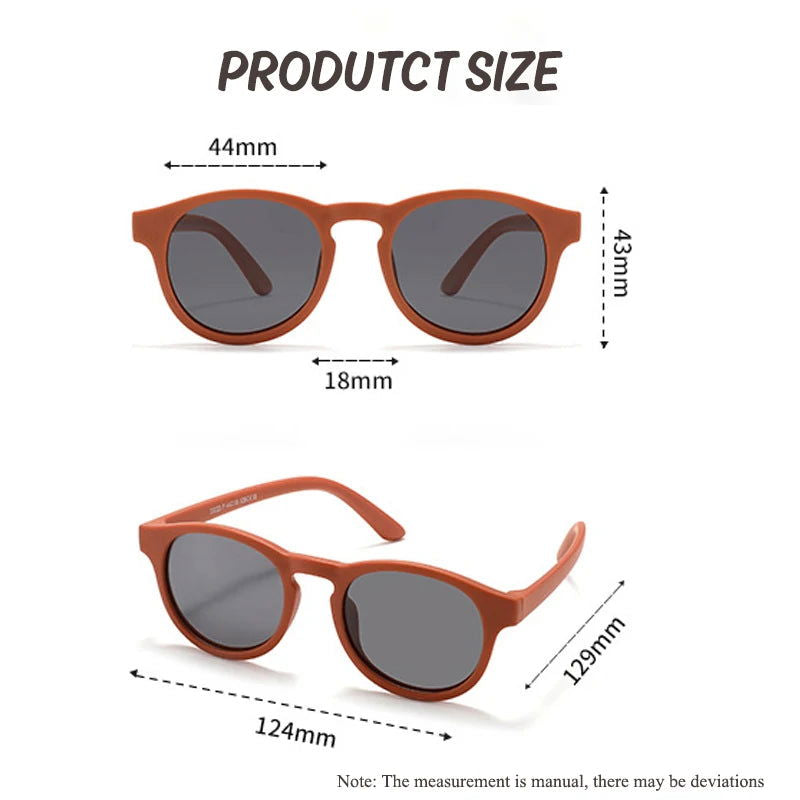 2023 Fashion Kid's First Sunglasses Round Flexible UV400 Polarized Girls Boys Silicone Sun Glasses for Ages 3-12 Years Children - LOCKDEALZ