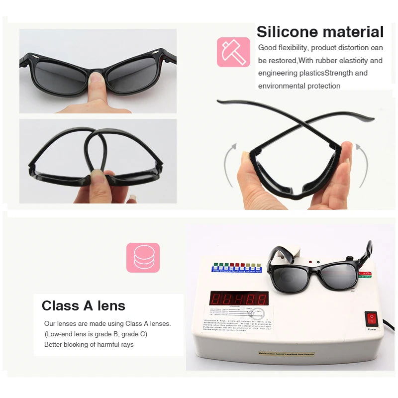 2023 Fashion Kid's First Sunglasses Round Flexible UV400 Polarized Girls Boys Silicone Sun Glasses for Ages 3-12 Years Children - LOCKDEALZ
