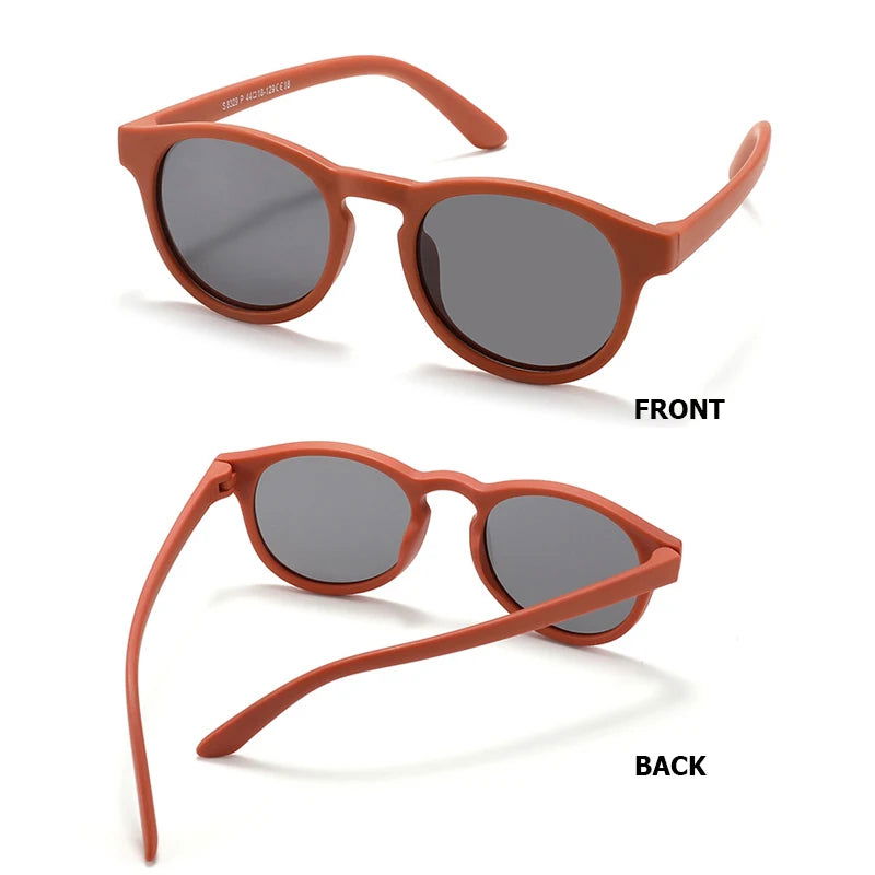 2023 Fashion Kid's First Sunglasses Round Flexible UV400 Polarized Girls Boys Silicone Sun Glasses for Ages 3-12 Years Children - LOCKDEALZ