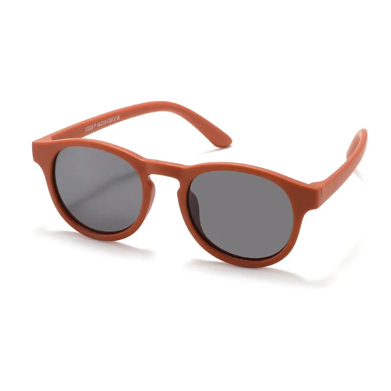 2023 Fashion Kid's First Sunglasses Round Flexible UV400 Polarized Girls Boys Silicone Sun Glasses for Ages 3-12 Years Children - LOCKDEALZ