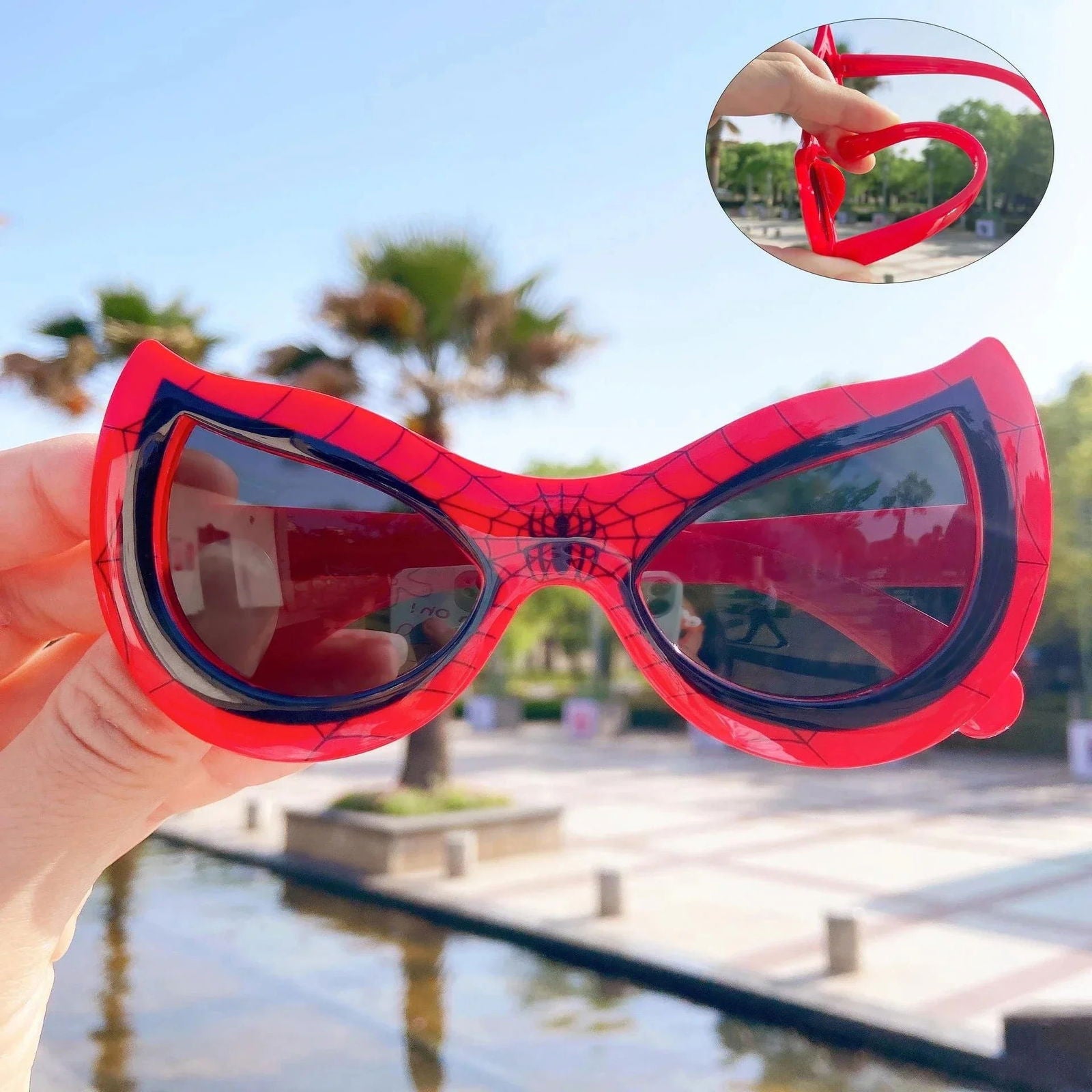 2024 Disney Spiderman Sunglasses Plastic Action Toys Figure Anime Spider Cartoon Fashion Sunglasses Cute Gifts For kids toys - LOCKDEALZ