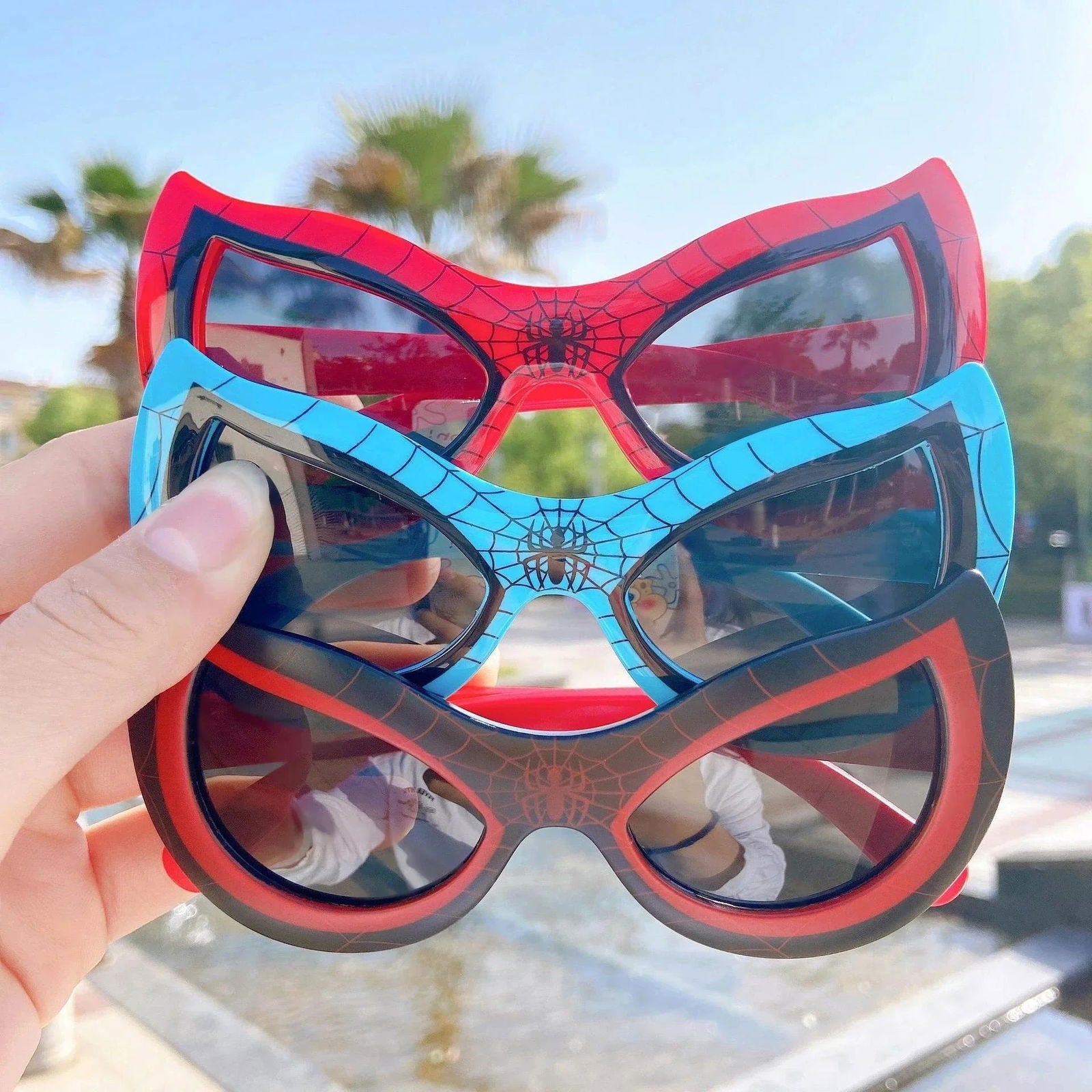 2024 Disney Spiderman Sunglasses Plastic Action Toys Figure Anime Spider Cartoon Fashion Sunglasses Cute Gifts For kids toys - LOCKDEALZ