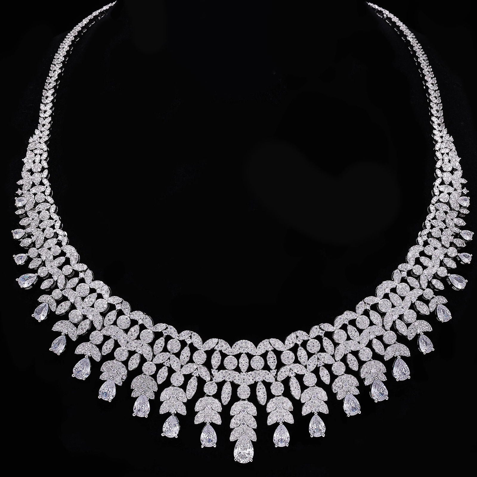 2024 Hot selling 4-piece Bride Wedding Jewelry Set with Cubic Zirconia Dubai Luxury Jewelry Set - LOCKDEALZ