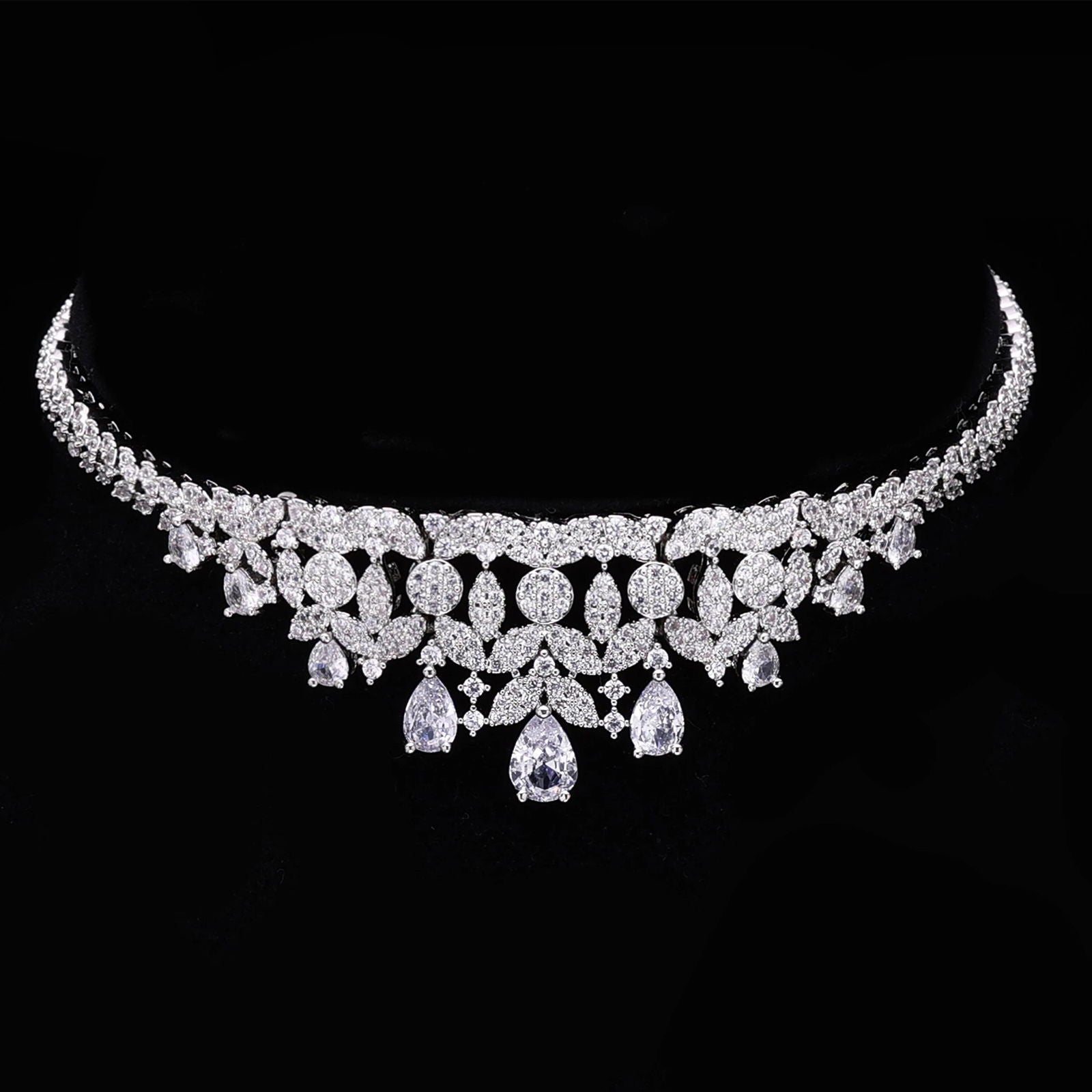 2024 Hot selling 4-piece Bride Wedding Jewelry Set with Cubic Zirconia Dubai Luxury Jewelry Set - LOCKDEALZ
