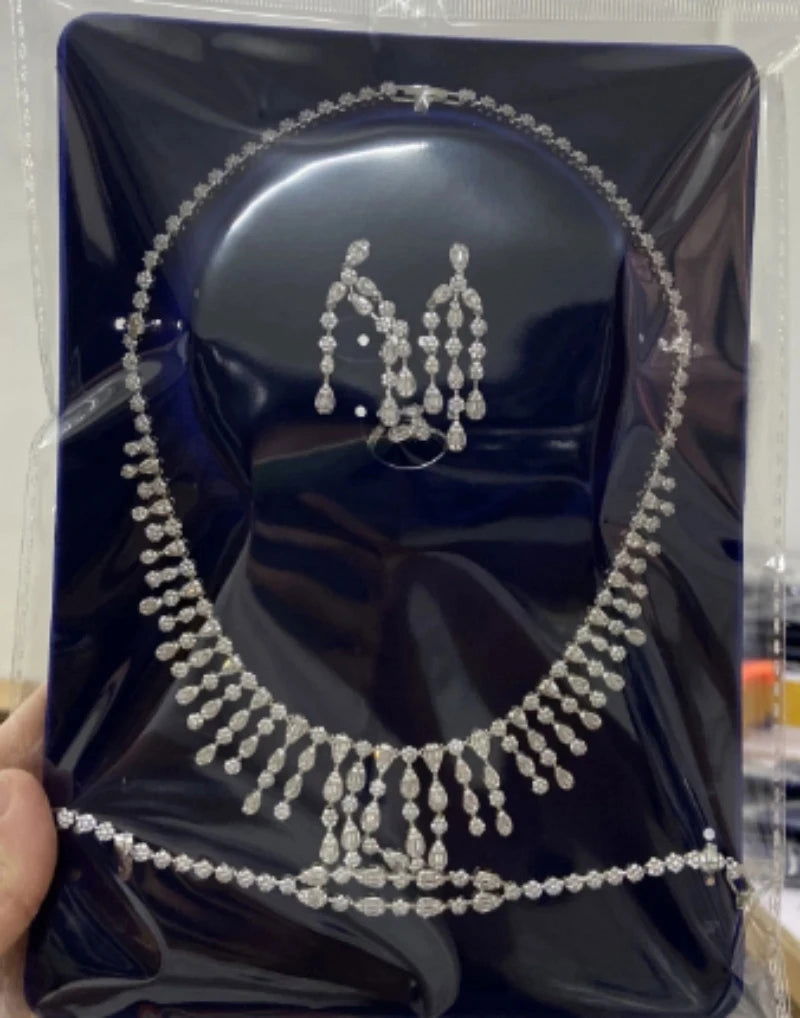 2024 Hot selling 4-piece Bride Wedding Jewelry Set with Cubic Zirconia Dubai Luxury Jewelry Set - LOCKDEALZ