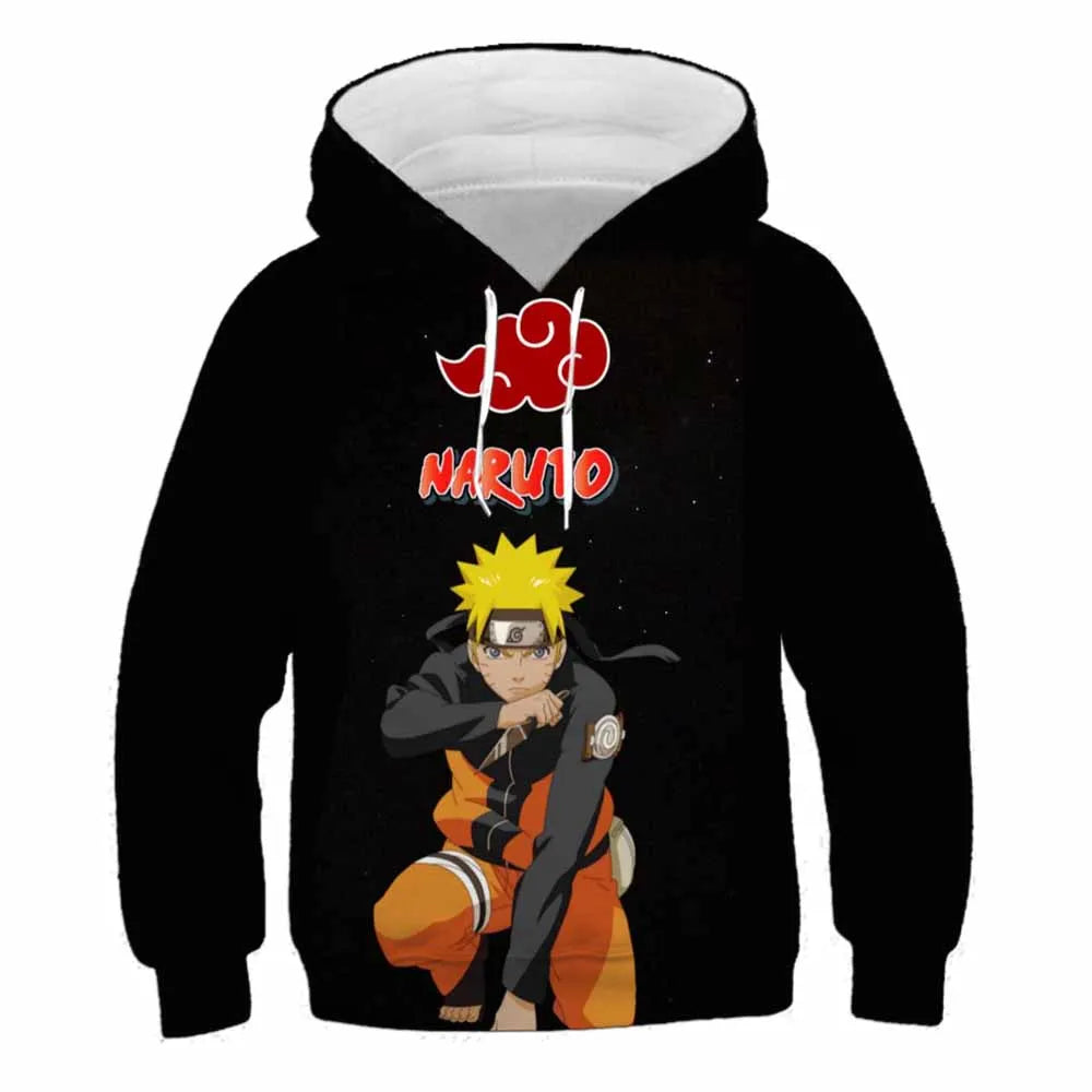 2024 New Japanese Anime Naruto Role-playing Costume Boy Hoodie Sweatshirt Hat Children's Top Harajuku Street Wear - LOCKDEALZ