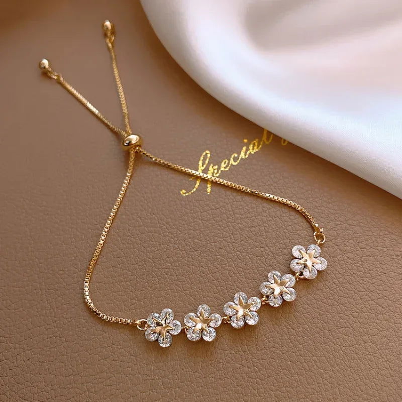 2024 New Korea New Fashion Letter D Star Simple Vintage Pendant Bracelet Woman Stainless Steel Bracelet Luxury Original Jewelry - LOCKDEALZ