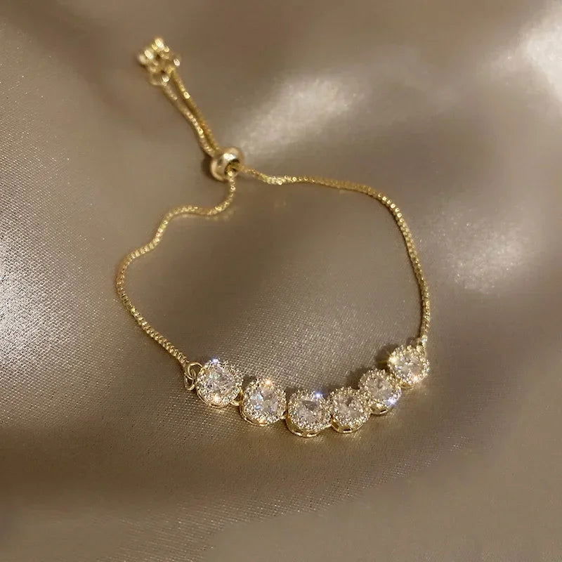 2024 New Korea New Fashion Letter D Star Simple Vintage Pendant Bracelet Woman Stainless Steel Bracelet Luxury Original Jewelry - LOCKDEALZ