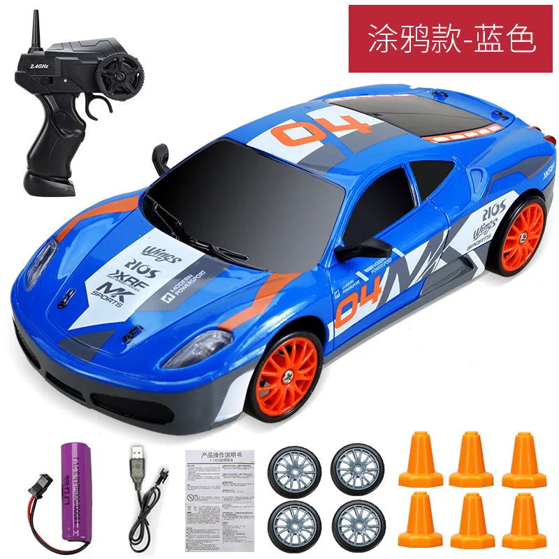 20Km/h RC Car Toys 1/24 2.4G High Speed Remote Control Mini Scale Model Vehicle Electric AE86 Drift Racing Car Gift for Kids - LOCKDEALZ
