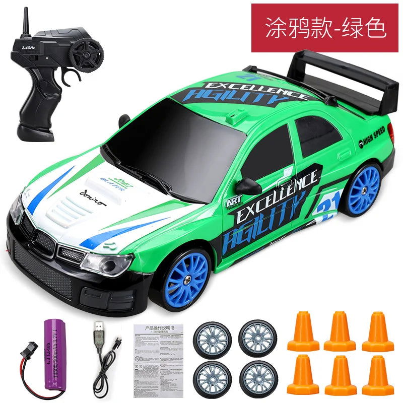20Km/h RC Car Toys 1/24 2.4G High Speed Remote Control Mini Scale Model Vehicle Electric AE86 Drift Racing Car Gift for Kids - LOCKDEALZ
