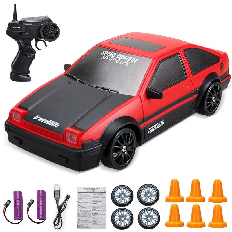 20Km/h RC Car Toys 1/24 2.4G High Speed Remote Control Mini Scale Model Vehicle Electric AE86 Drift Racing Car Gift for Kids - LOCKDEALZ