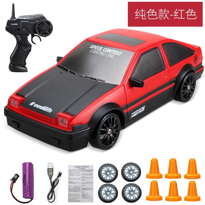 20Km/h RC Car Toys 1/24 2.4G High Speed Remote Control Mini Scale Model Vehicle Electric AE86 Drift Racing Car Gift for Kids - LOCKDEALZ