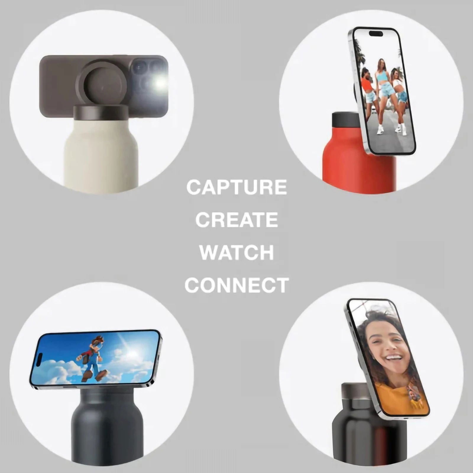 24Oz Insulated Water Bottle with Magnetic Phone Mount - LOCKDEALZ