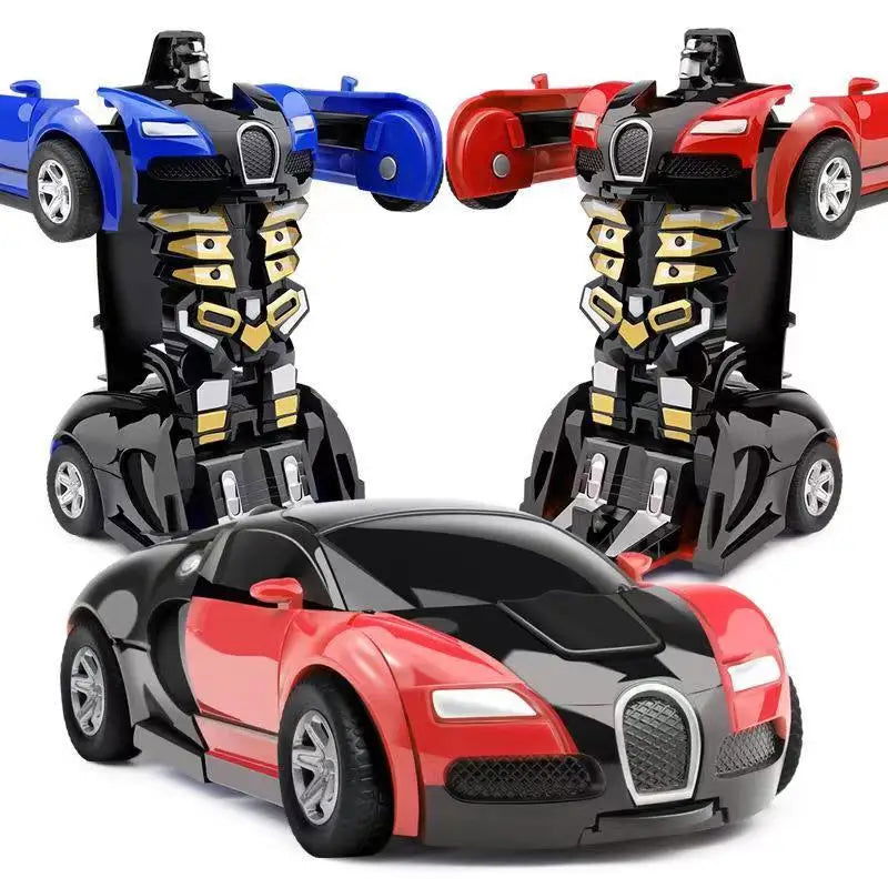 2 In 1 Car Toys One-key Deformation Car Toys Automatic Transformation Robot Model Car Diecasts Toy Boys Gifts Children Toys Gift - LOCKDEALZ