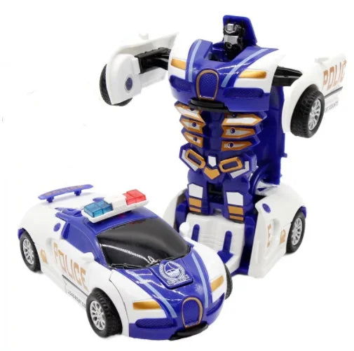2 In 1 Car Toys One-key Deformation Car Toys Automatic Transformation Robot Model Car Diecasts Toy Boys Gifts Children Toys Gift - LOCKDEALZ