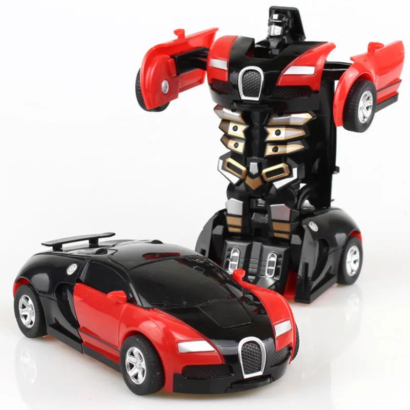 2 In 1 Car Toys One-key Deformation Car Toys Automatic Transformation Robot Model Car Diecasts Toy Boys Gifts Children Toys Gift - LOCKDEALZ