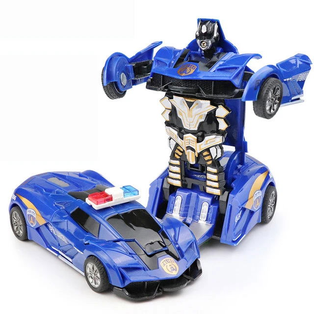 2 In 1 Car Toys One-key Deformation Car Toys Automatic Transformation Robot Model Car Diecasts Toy Boys Gifts Children Toys Gift - LOCKDEALZ