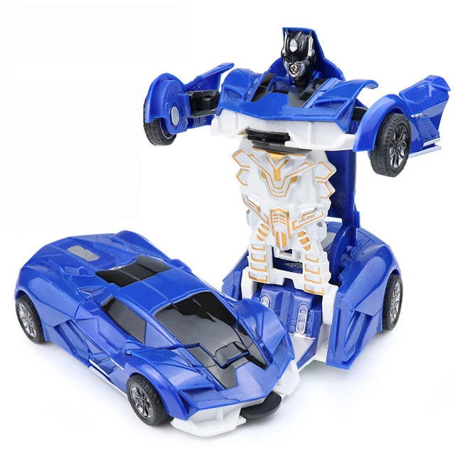 2 In 1 Car Toys One-key Deformation Car Toys Automatic Transformation Robot Model Car Diecasts Toy Boys Gifts Children Toys Gift - LOCKDEALZ