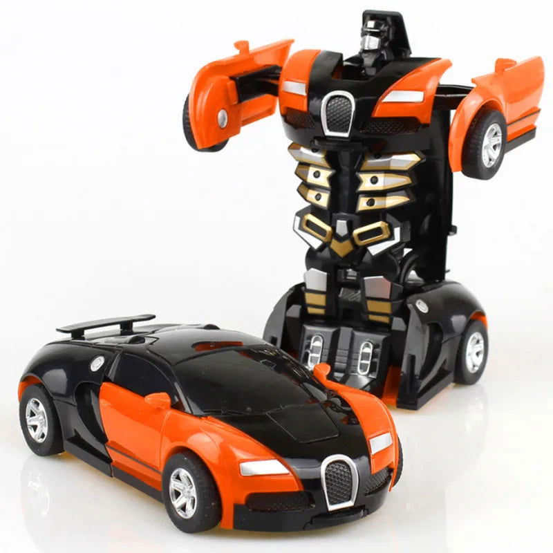 2 In 1 Car Toys One-key Deformation Car Toys Automatic Transformation Robot Model Car Diecasts Toy Boys Gifts Children Toys Gift - LOCKDEALZ