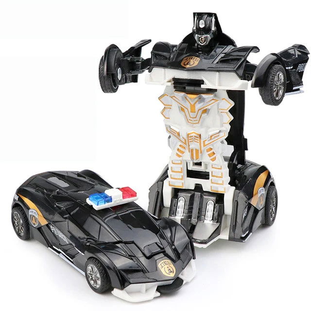 2 In 1 Car Toys One-key Deformation Car Toys Automatic Transformation Robot Model Car Diecasts Toy Boys Gifts Children Toys Gift - LOCKDEALZ