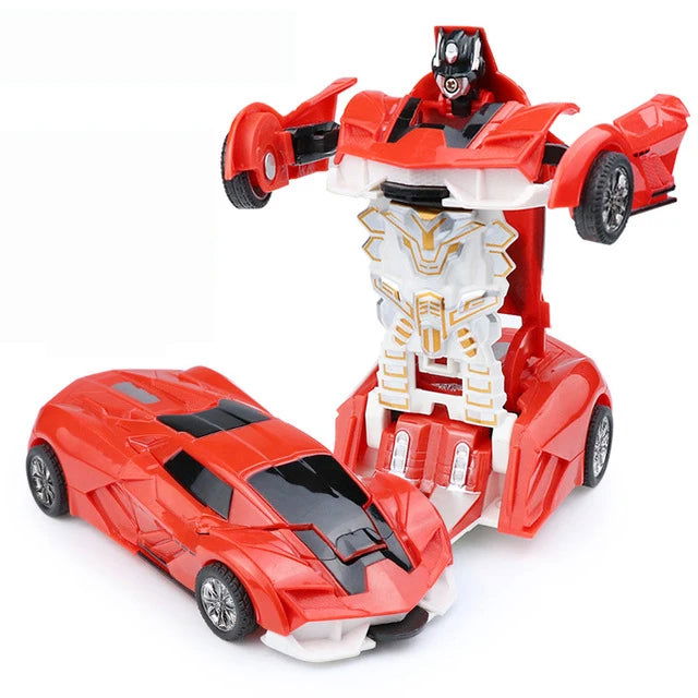 2 In 1 Car Toys One-key Deformation Car Toys Automatic Transformation Robot Model Car Diecasts Toy Boys Gifts Children Toys Gift - LOCKDEALZ