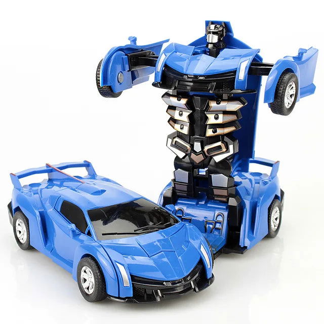 2 In 1 Car Toys One-key Deformation Car Toys Automatic Transformation Robot Model Car Diecasts Toy Boys Gifts Children Toys Gift - LOCKDEALZ