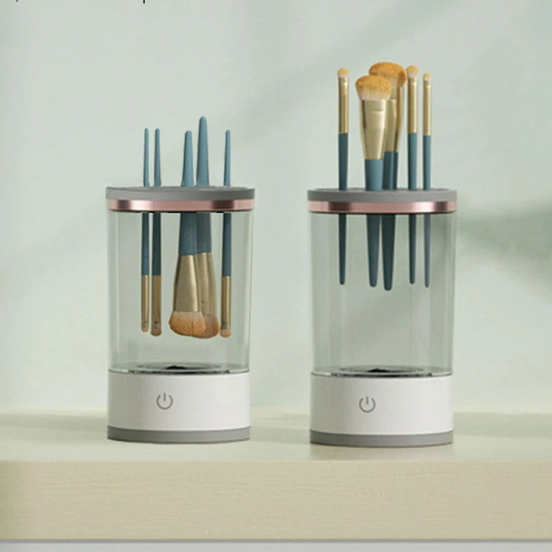 3 In 1 Electric Makeup Brush Cleaner Automatic Spinner Makeup Brush Holder Stand Women Lazy Cleaning Brush Washer Quick Dry Tool - LOCKDEALZ
