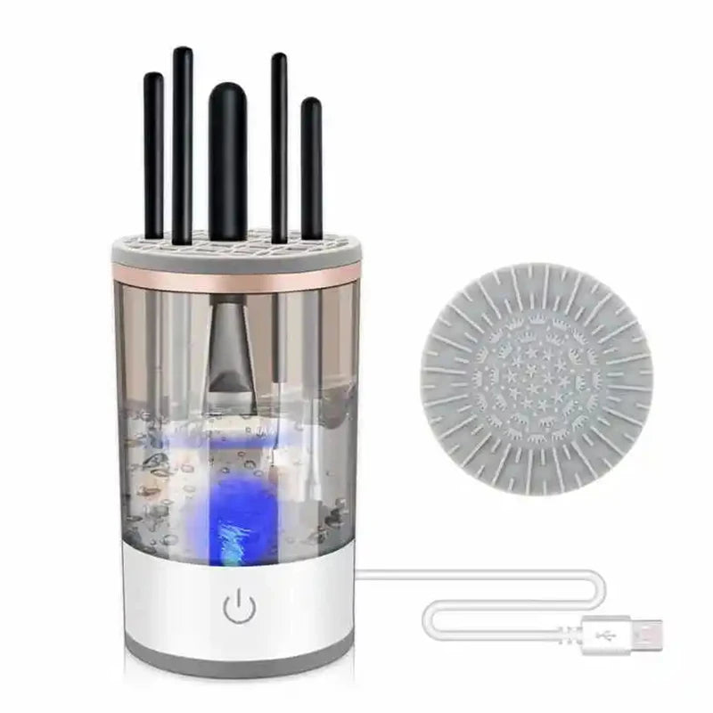 3 In 1 Electric Makeup Brush Cleaner Automatic Spinner Makeup Brush Holder Stand Women Lazy Cleaning Brush Washer Quick Dry Tool - LOCKDEALZ