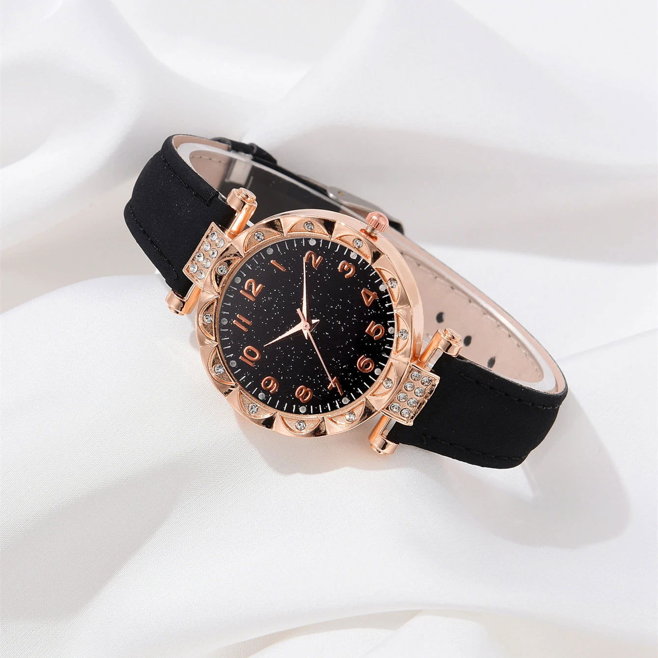 5PCS/Set Luxury Women Watches Rhinestone Fashion Elegant Wristwatch Quartz Watch Ladies Clock For Girl Gift - LOCKDEALZ