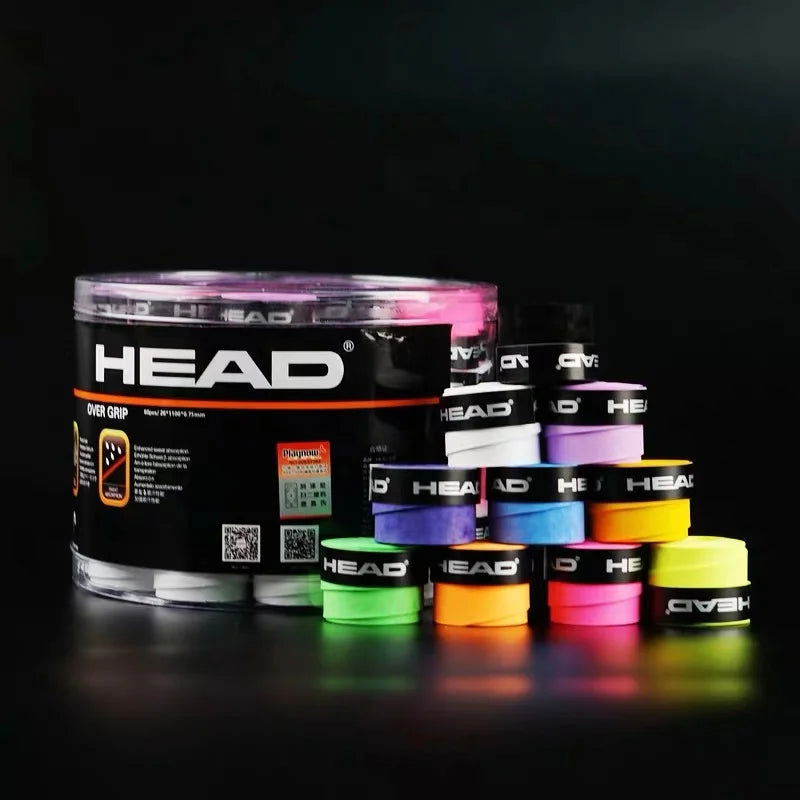 60pcs/lot HEAD Tennis Overgrip Padel Racket Single Tenis Grip Tape Anti Slip Outdoor Training Sweatband Badminton Accessories - LOCKDEALZ