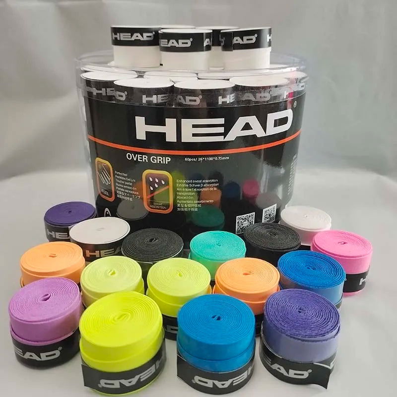 6 Pieces Original HEAD Overgrip Anti Slip Tennis Racket Sweatband Grips Padel Shock Absorption Grip Tape Training Accessories - LOCKDEALZ