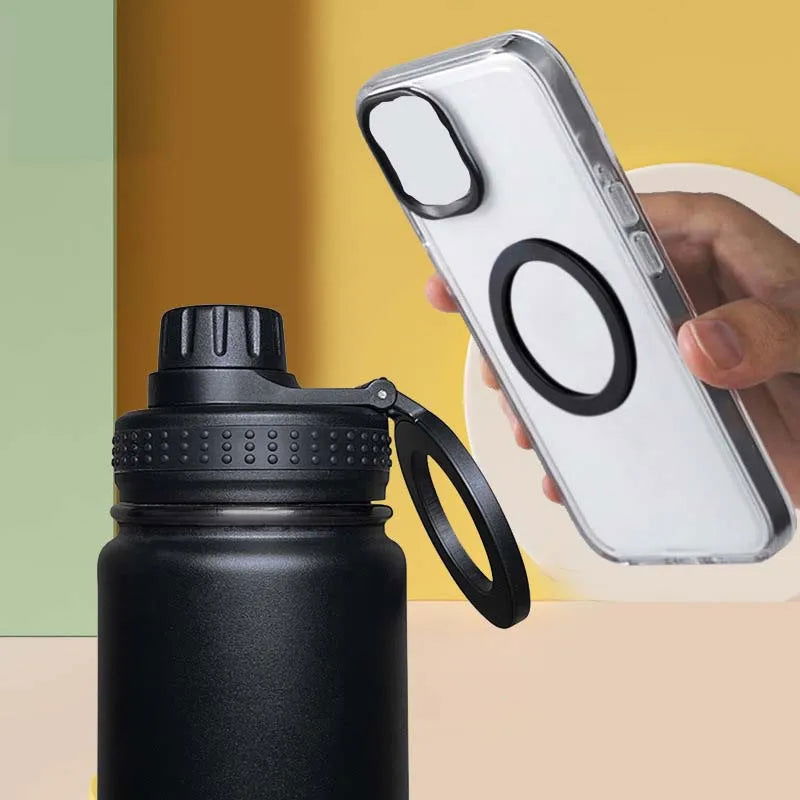 750ml Stainless Steel Vacuum Bottle With Magnetic Bracket Large Capacity Insulation Water Bottle For Travel Sports Water Cup - LOCKDEALZ