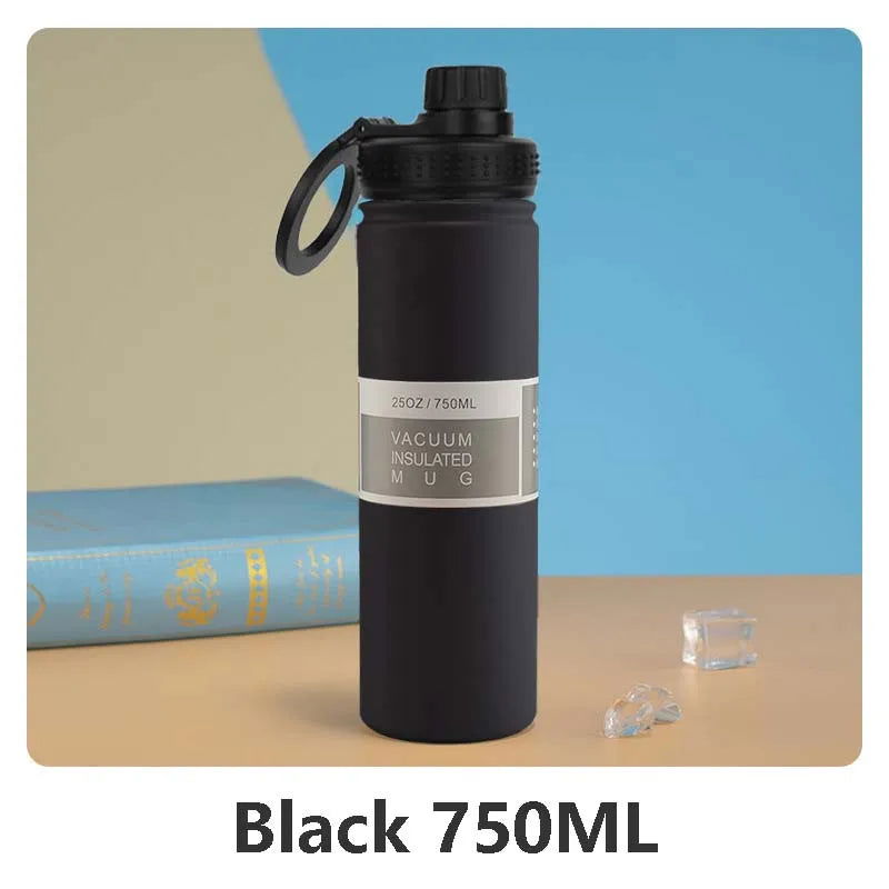750ml Stainless Steel Vacuum Bottle With Magnetic Bracket Large Capacity Insulation Water Bottle For Travel Sports Water Cup - LOCKDEALZ