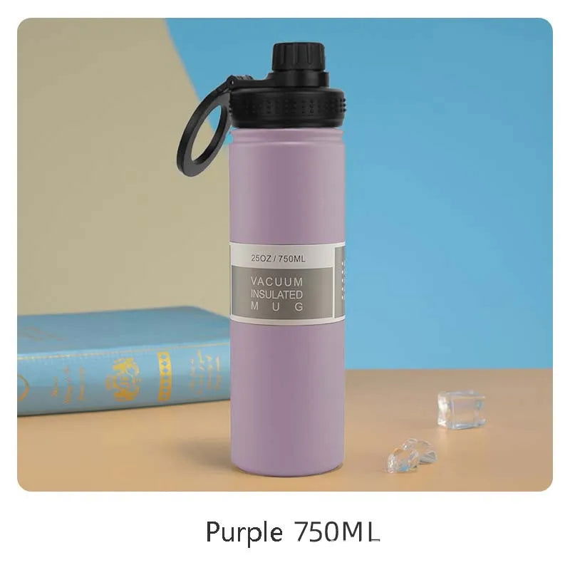 750ml Stainless Steel Vacuum Bottle With Magnetic Bracket Large Capacity Insulation Water Bottle For Travel Sports Water Cup - LOCKDEALZ